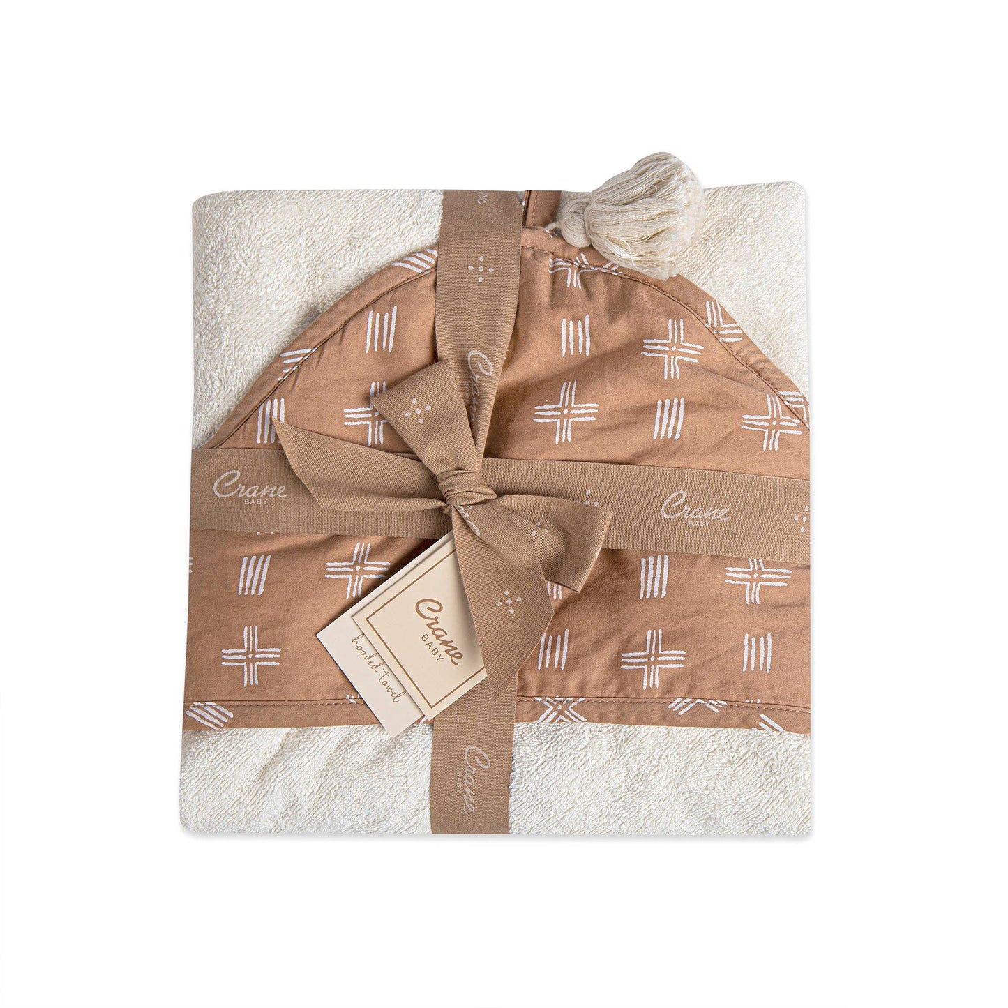 Crane Baby Terry Cotton Erza Brown Hooded Baby Toddler Towel