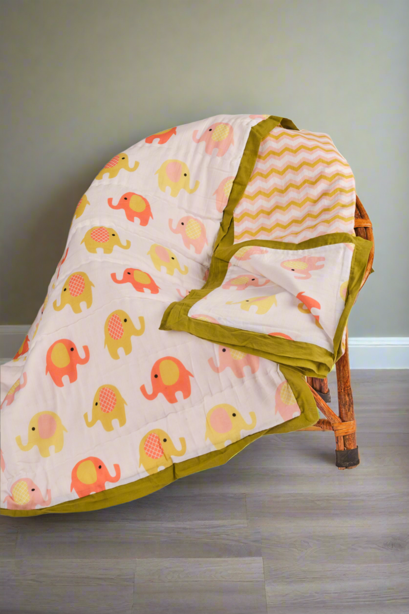 Colorful Elephant Quilt