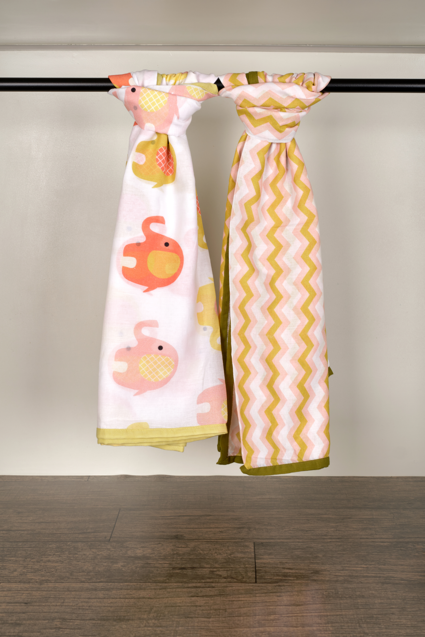 Colorful Elephant Quilt and Swaddle Set