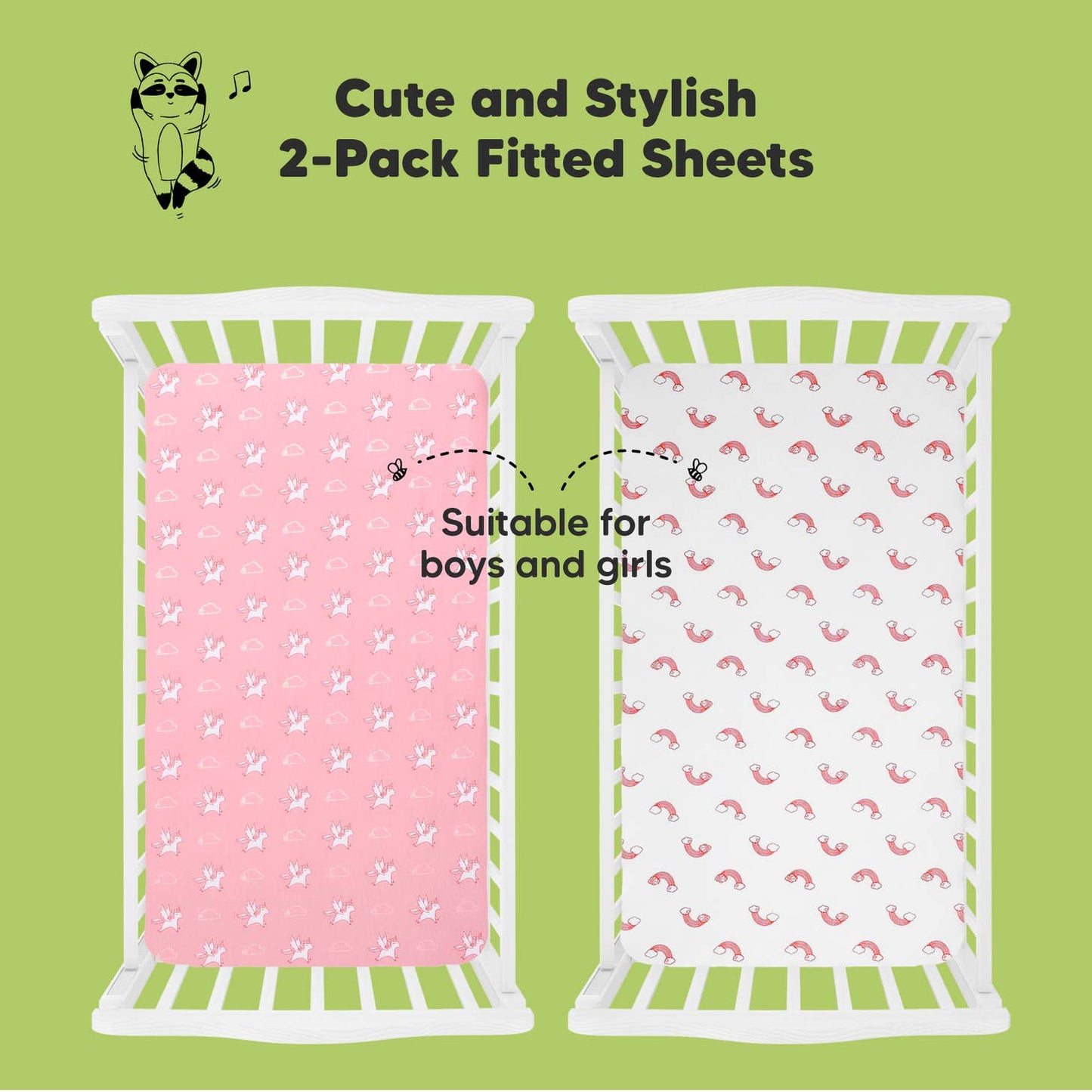 Unicorn and Rainbow Crib Sheets