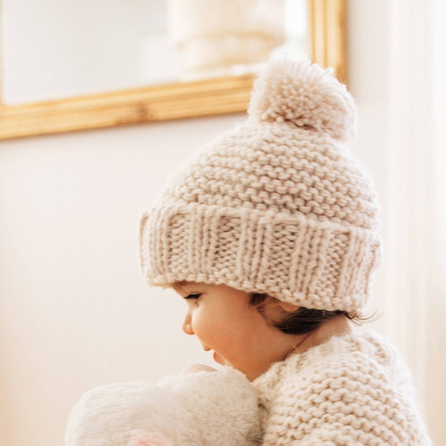 Acrylic Natural Stitch Beanie Hat - Baby and Toddler
