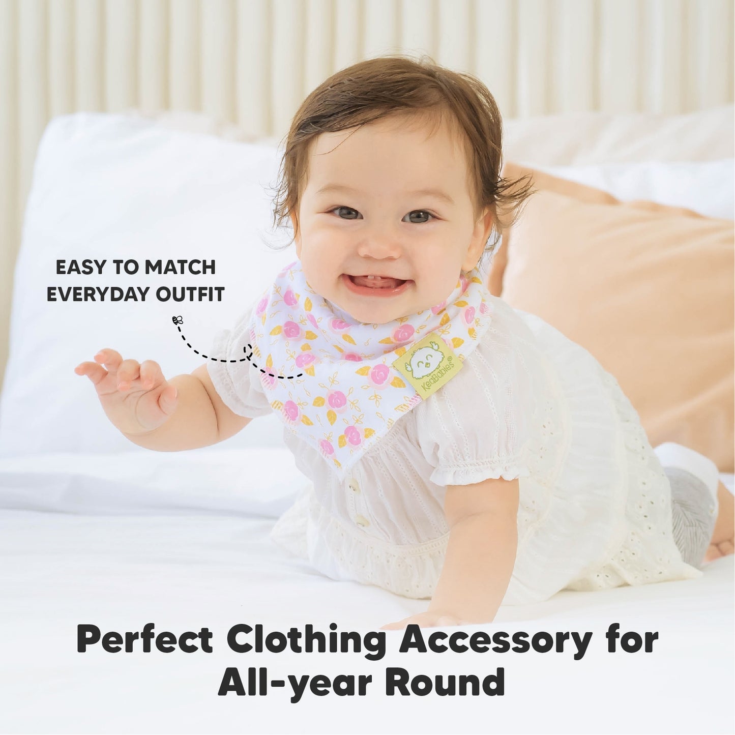 KeaBabies Organic GOTS Waterproof Baby Toddler Bandana Droll Bibs