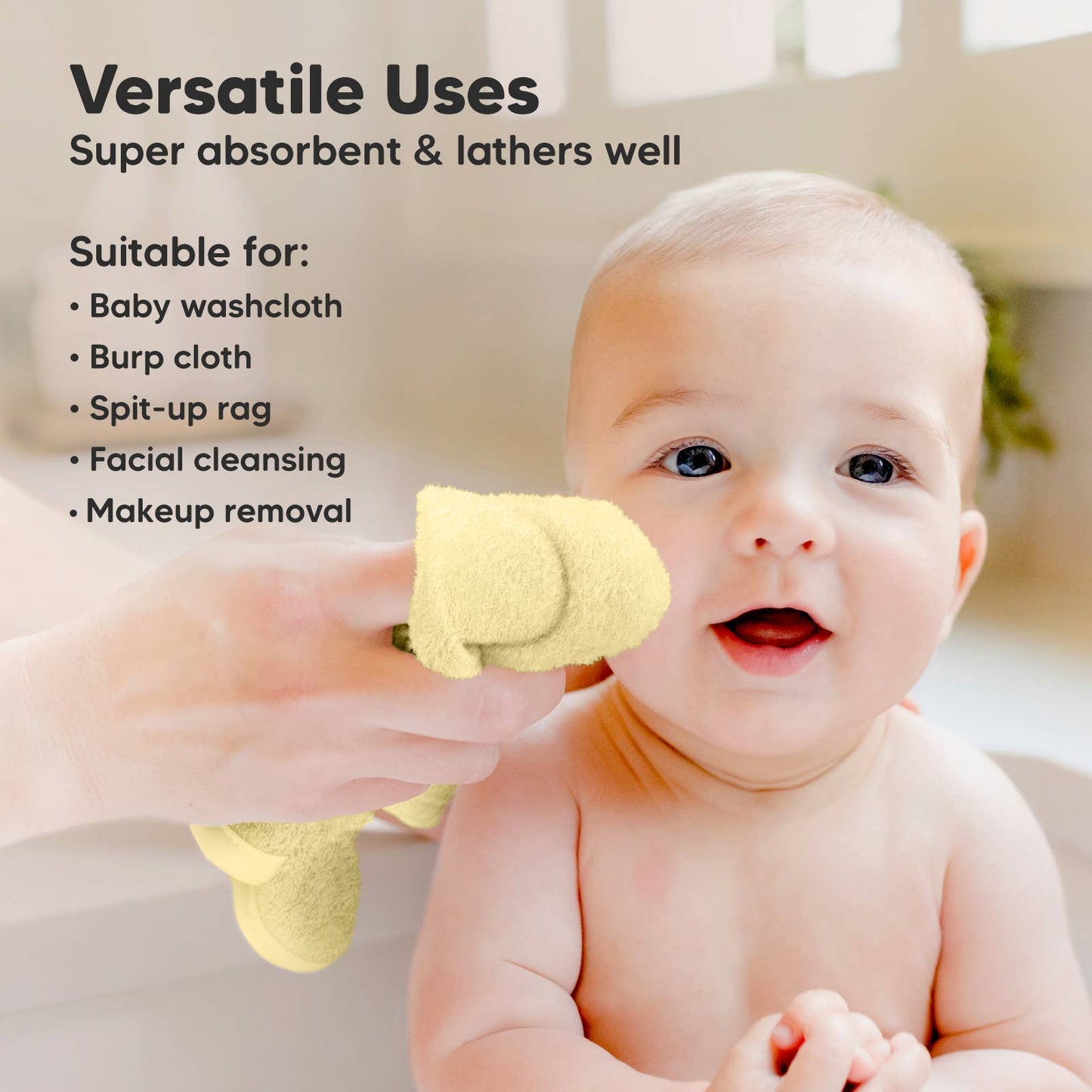 KeaBabies Yellow Lemon Organic Cotton Washcloths