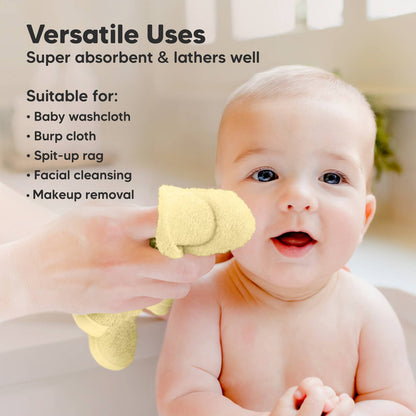 KeaBabies Yellow Lemon Organic Cotton Washcloths