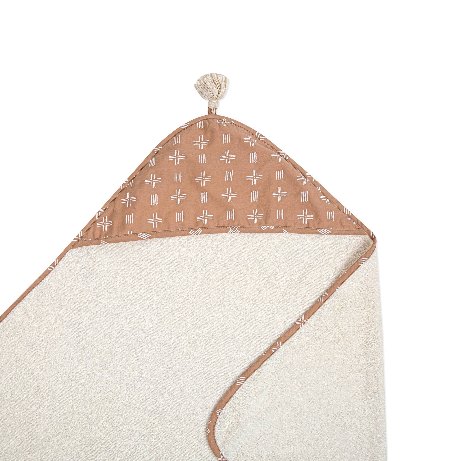Crane Baby Terry Cotton Erza Brown Hooded Baby Toddler Towel