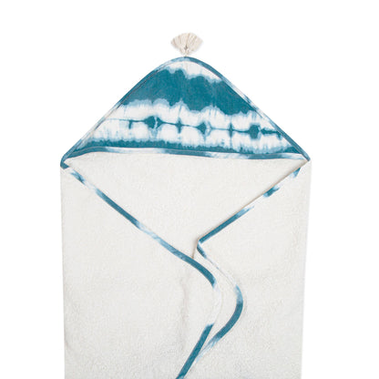 Crane Baby Terry Cotton Caspian Blue Hooded Baby Toddler Towel 