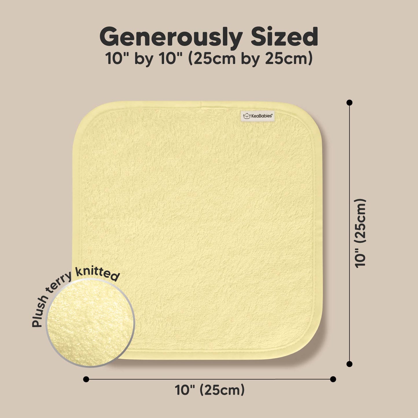 KeaBabies Yellow Lemon Organic Cotton Washcloths