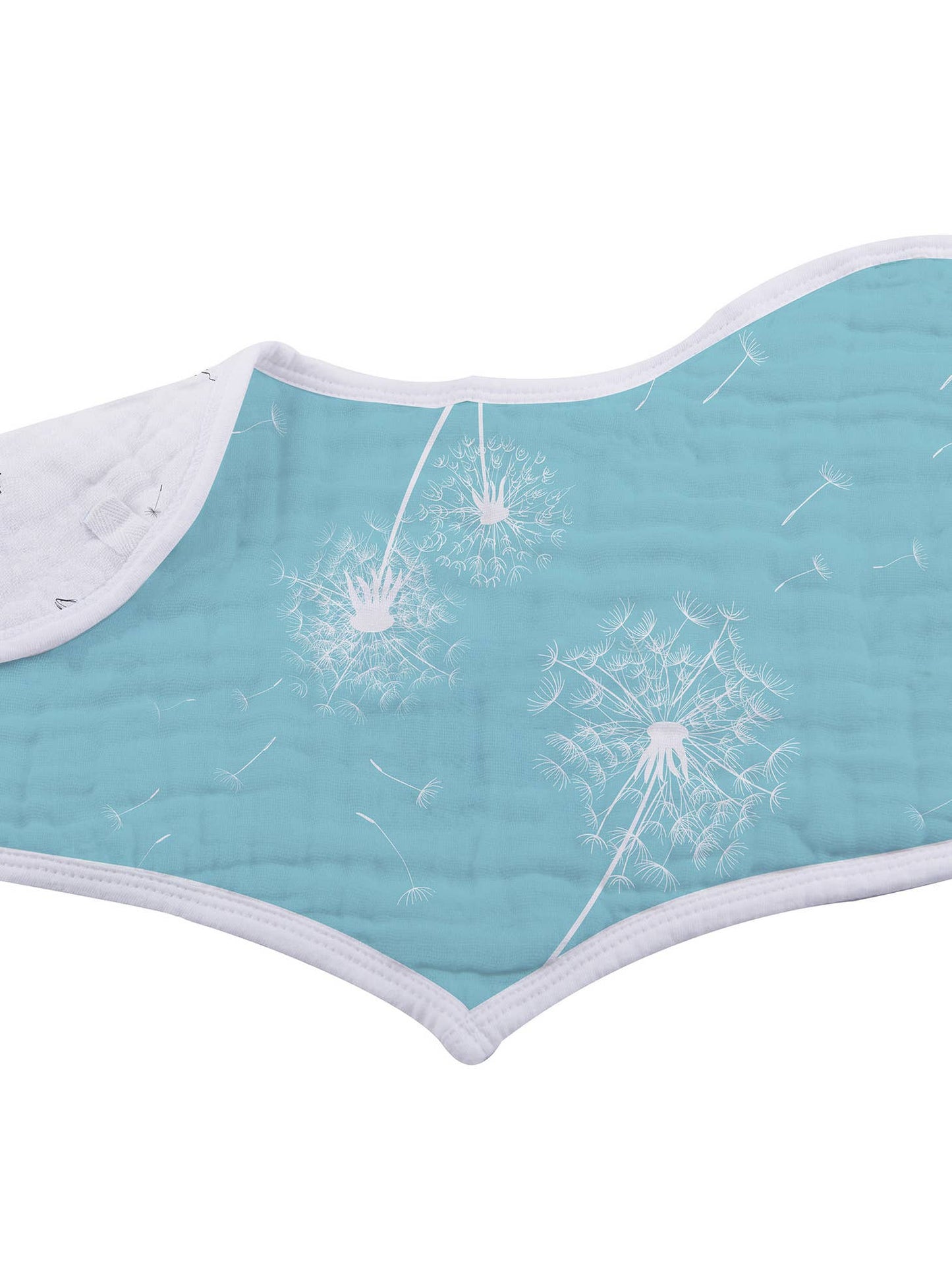 Newcastle Classics Organic Cotton Bamboo Muslin Heart Blue Bibs - Dandelions