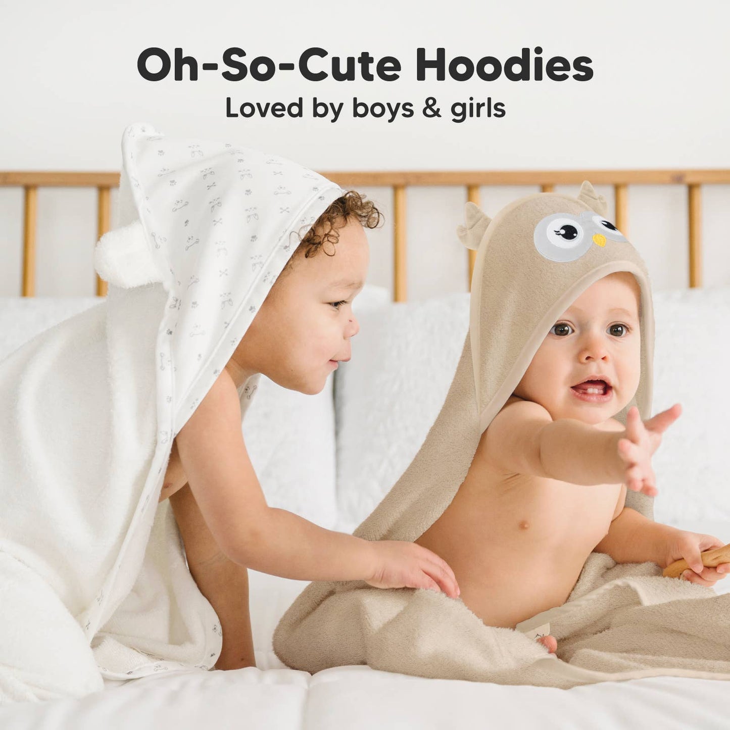 KeaBabies Owl Brown Organic Cotton Hooded Towel