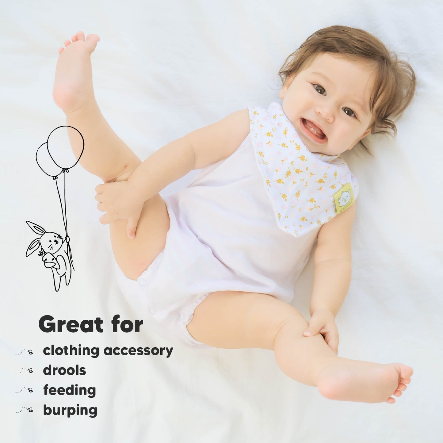 KeaBabies Organic GOTS Waterproof Baby Toddler Bandana Droll Bibs