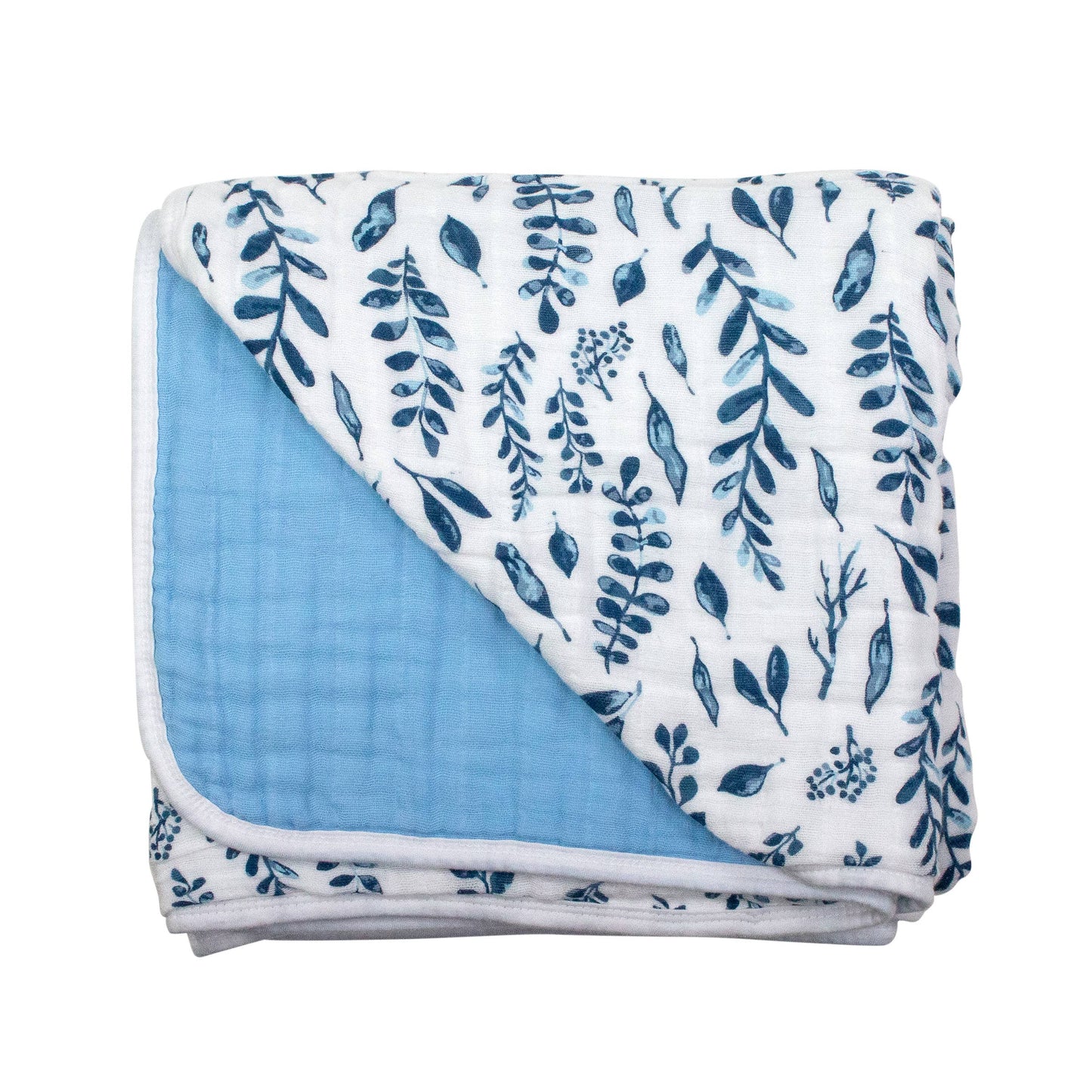Blue Leaves Crib Sheet and Blanket Set