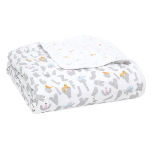 Aden and Anais Alphabhet Animals Cotton Muslin Baby Blanket