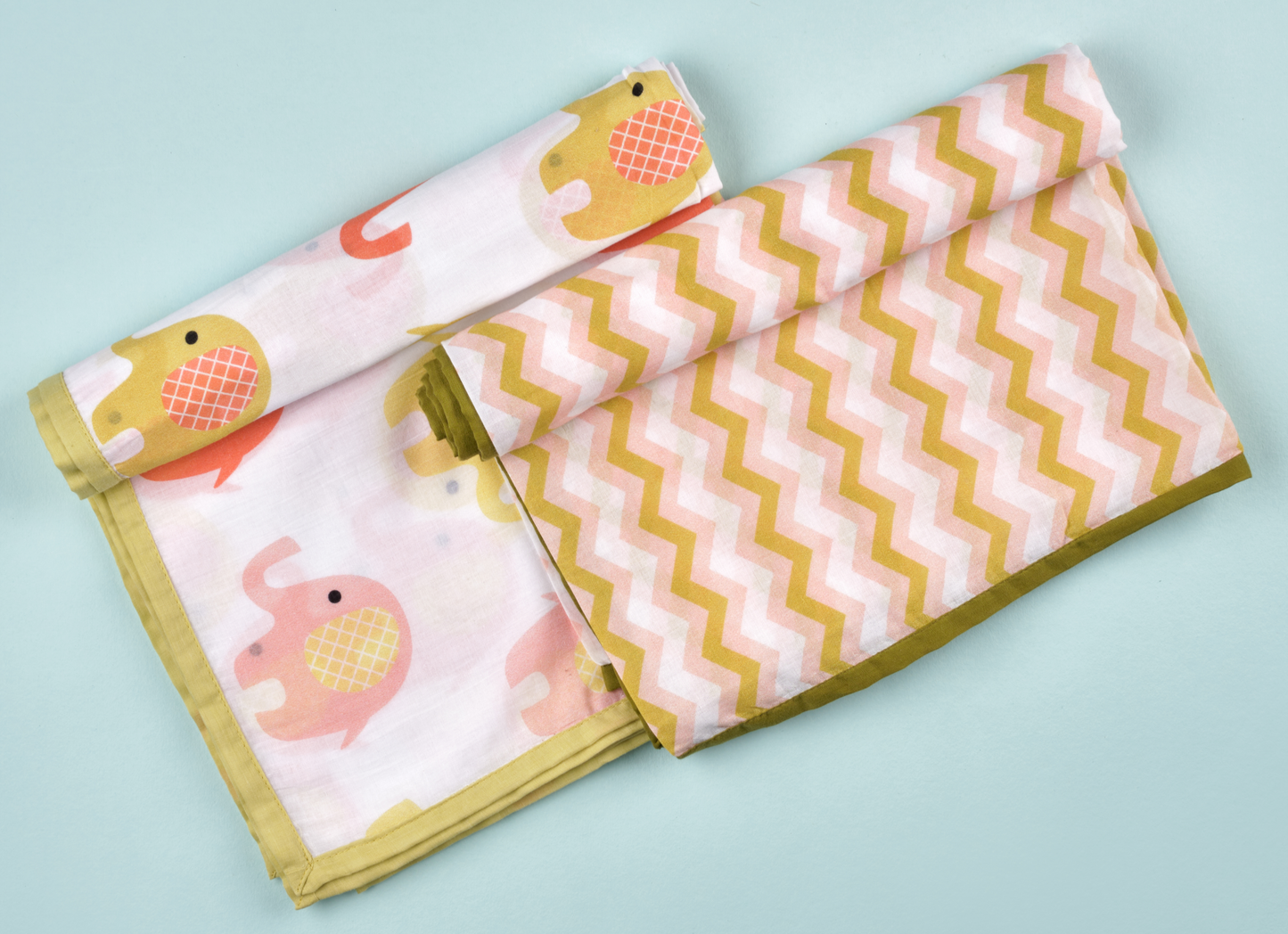 Colorful Elephant Quilt and Swaddle Set