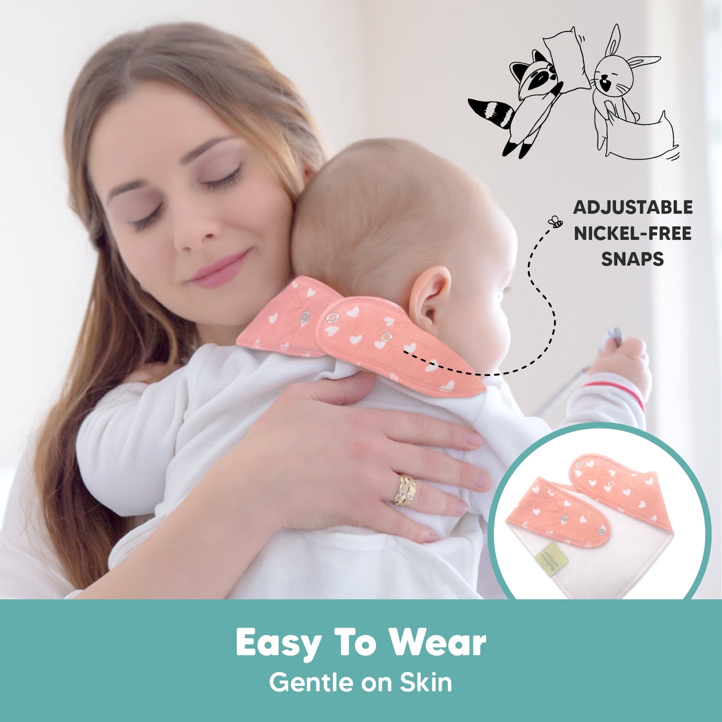 KeaBabies Organic GOTS Waterproof Baby Toddler Bandana Droll Bibs