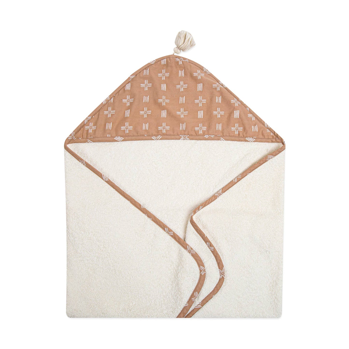 Crane Baby Terry Cotton Erza Brown Hooded Baby Toddler Towel