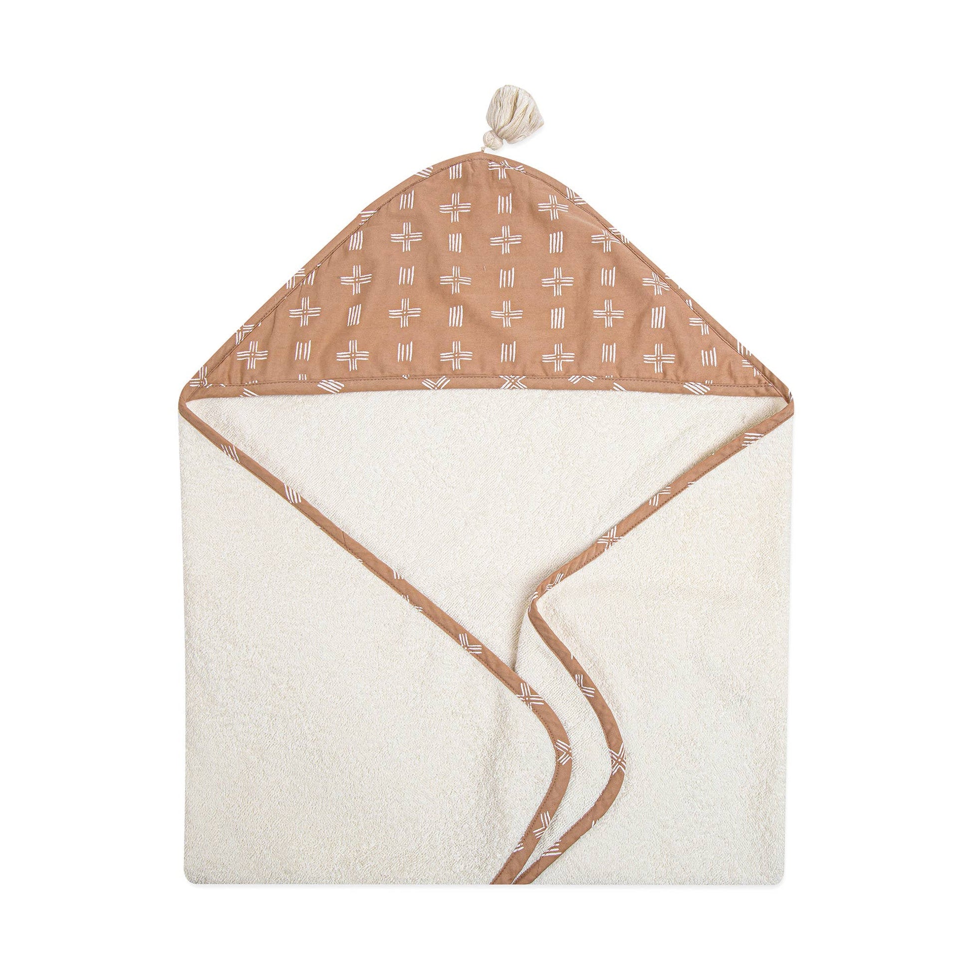 Crane Baby Terry Cotton Erza Brown Hooded Baby Toddler Towel