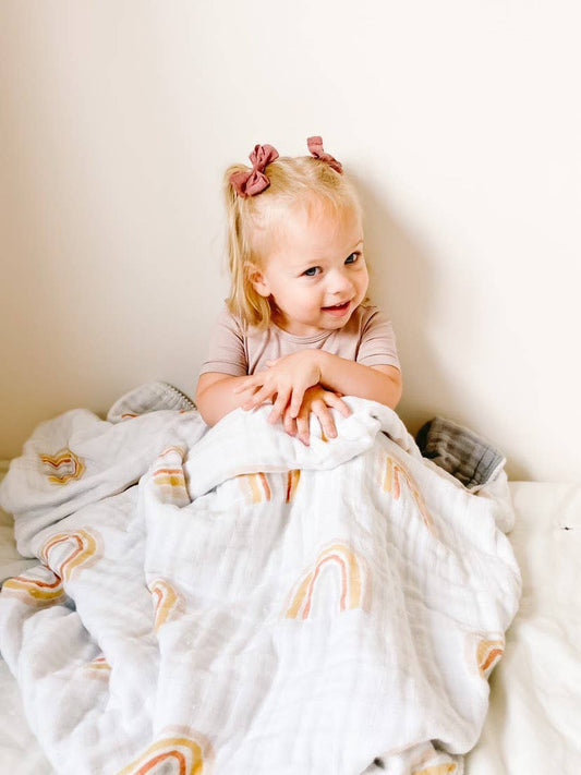 Organic Muslin Soft Blanket - Rainbow