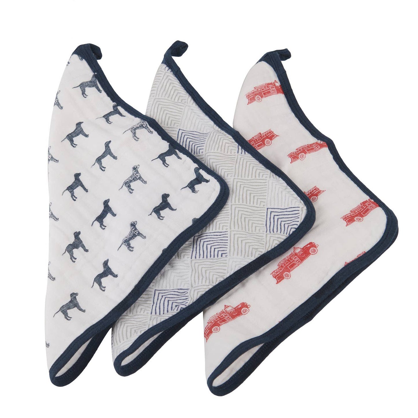 Fire Trucks Dogs Cotton Washcloth