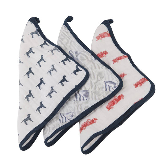Fire Trucks Dogs Cotton Washcloth