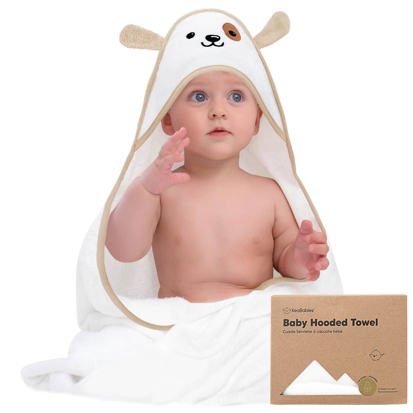 Cotton White Dog Baby Towel