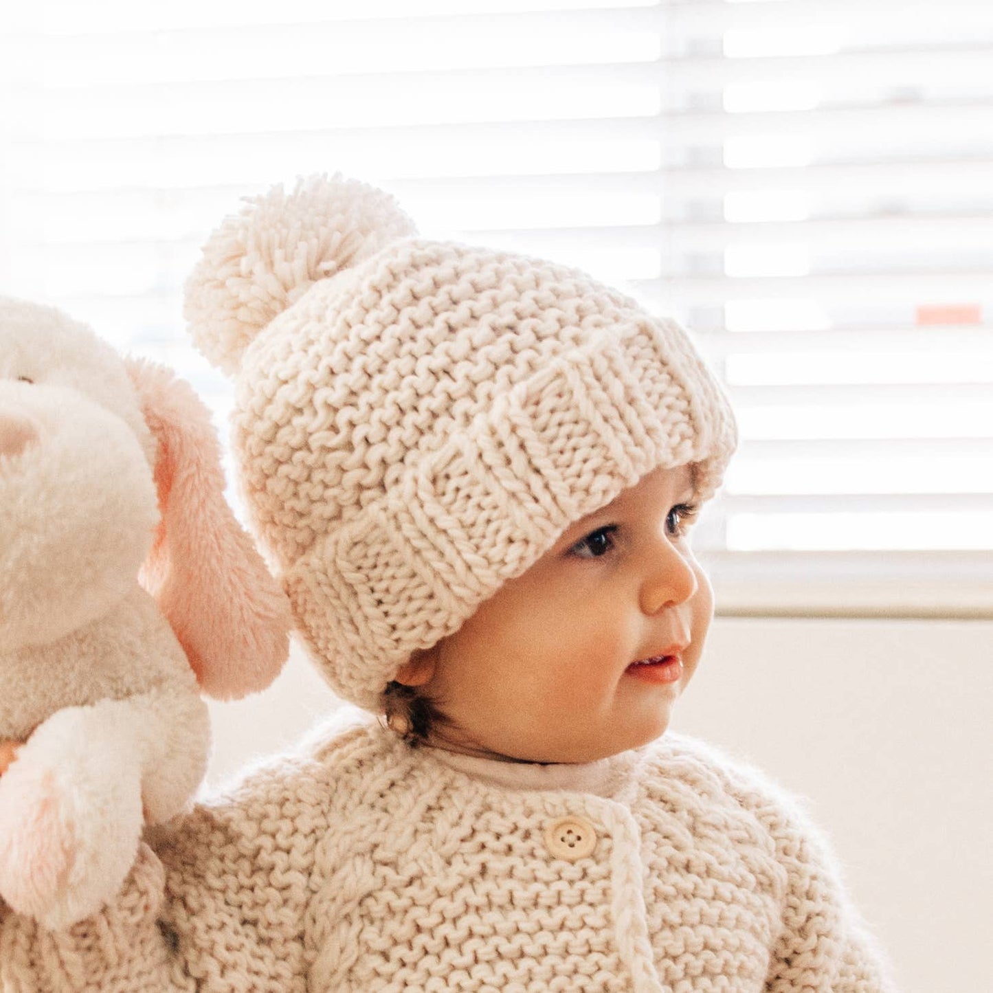 Acrylic Natural Stitch Beanie Hat - Baby and Toddler