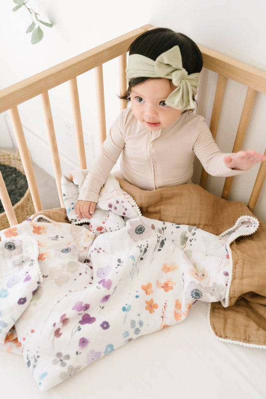Organic Muslin Soft Blanket - Violet