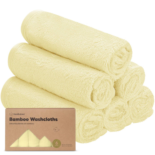 KeaBabies Yellow Lemon Organic Cotton Washcloths