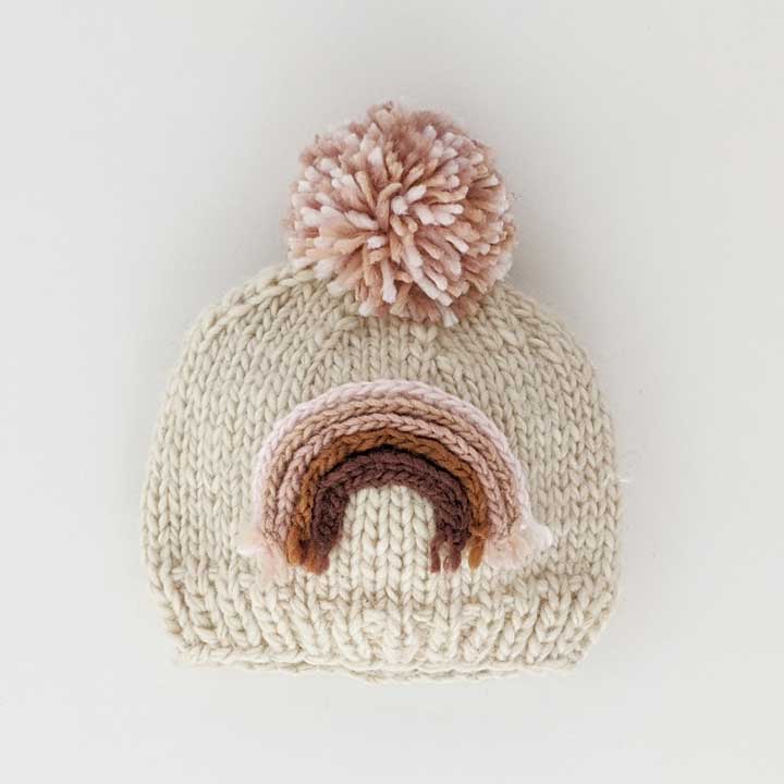 Acrylic Rainbow Knit Beanie Hat - Baby and Toddler