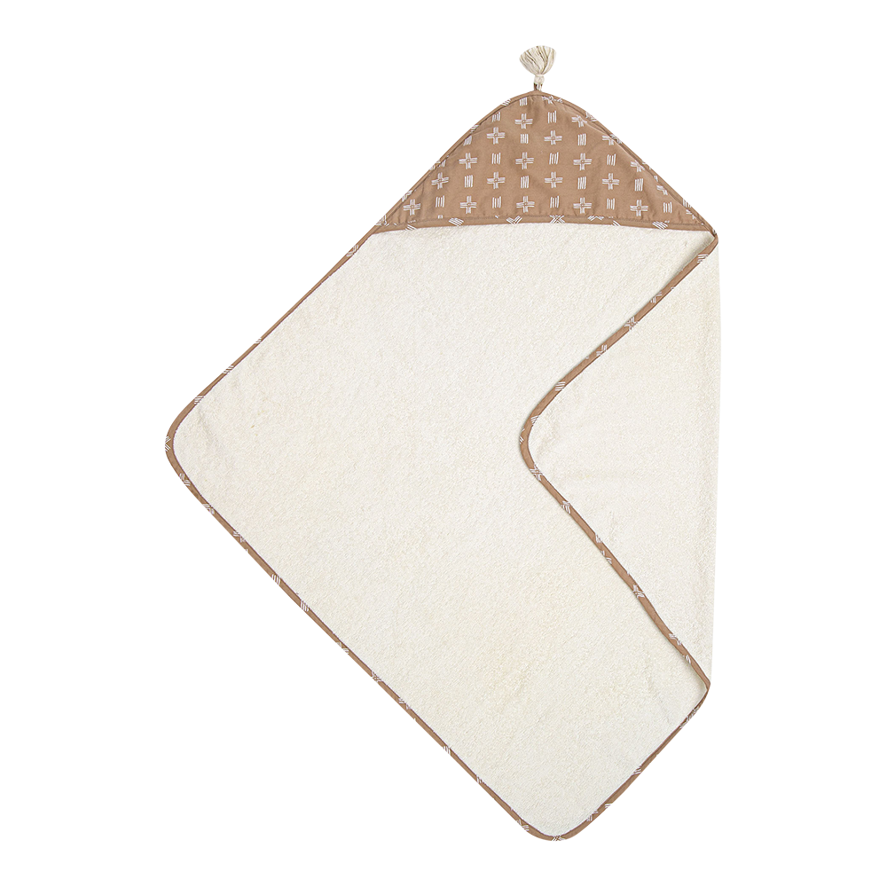 Crane Baby Terry Cotton Erza Brown Hooded Baby Toddler Towel