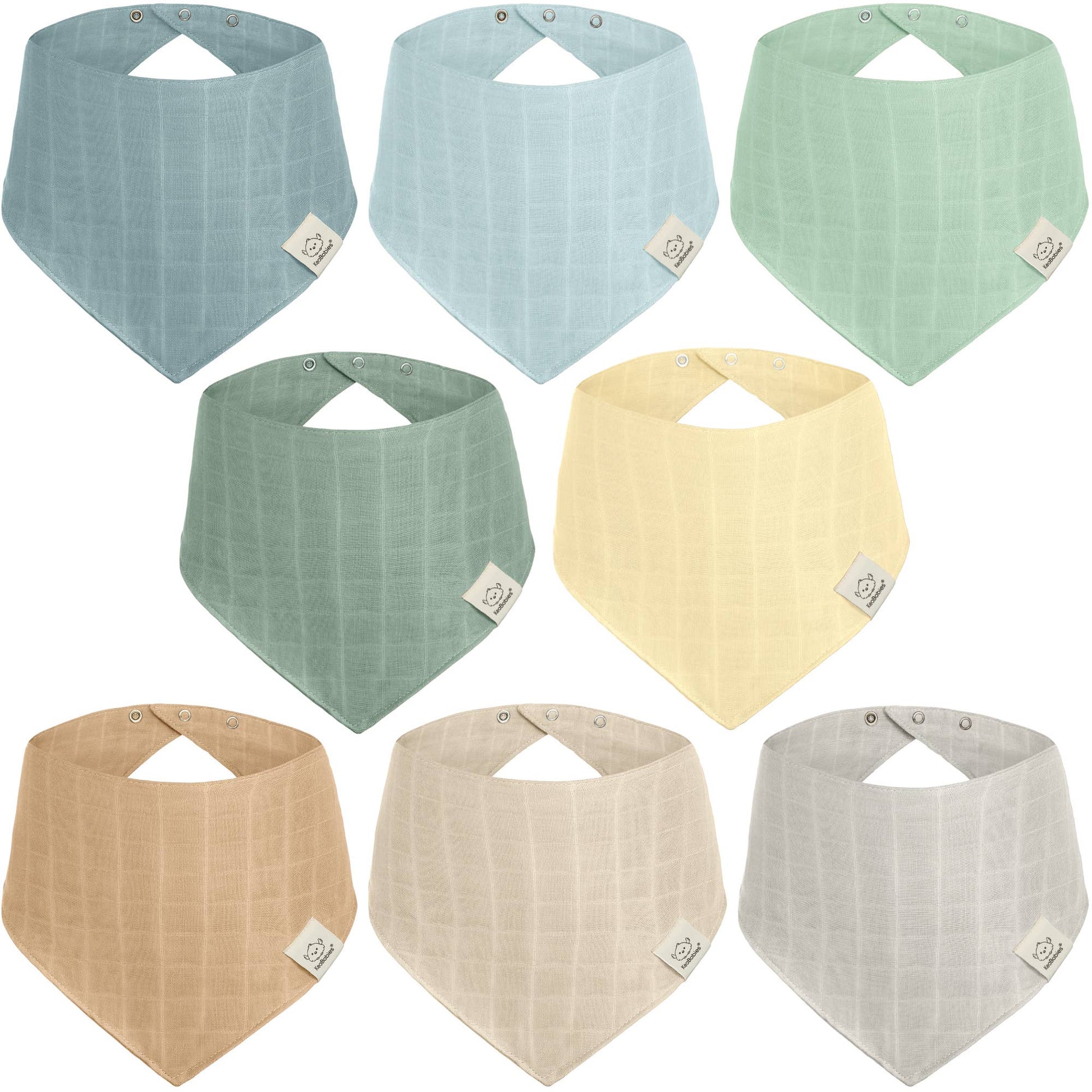 KeaBabies brown yellow green organic Cotton bibs