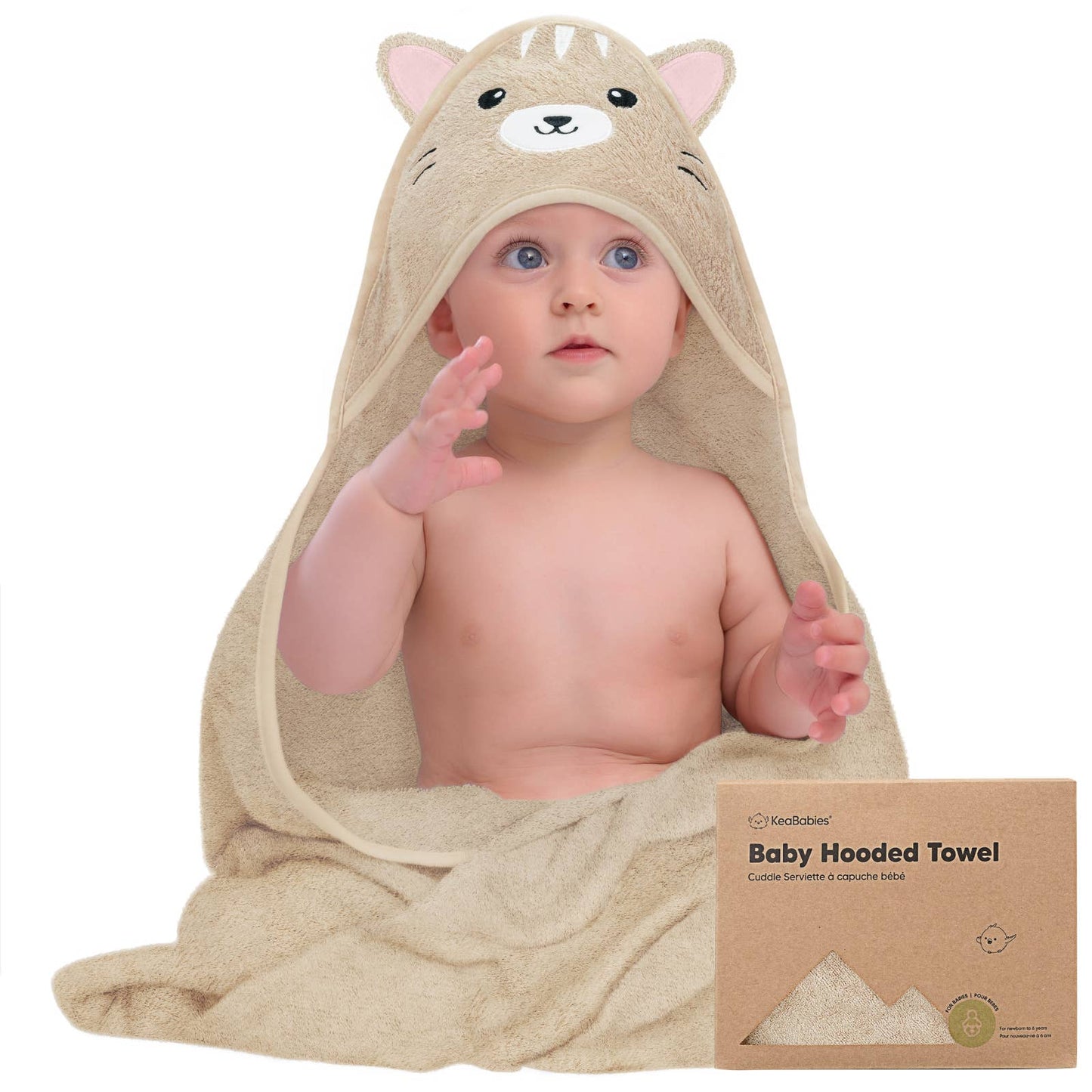 Cotton Brown Cat Baby Towel