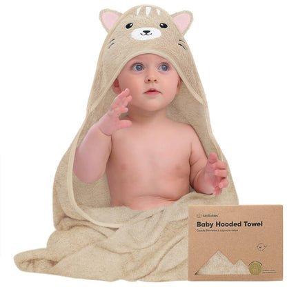 Cotton Brown Cat Baby Towel
