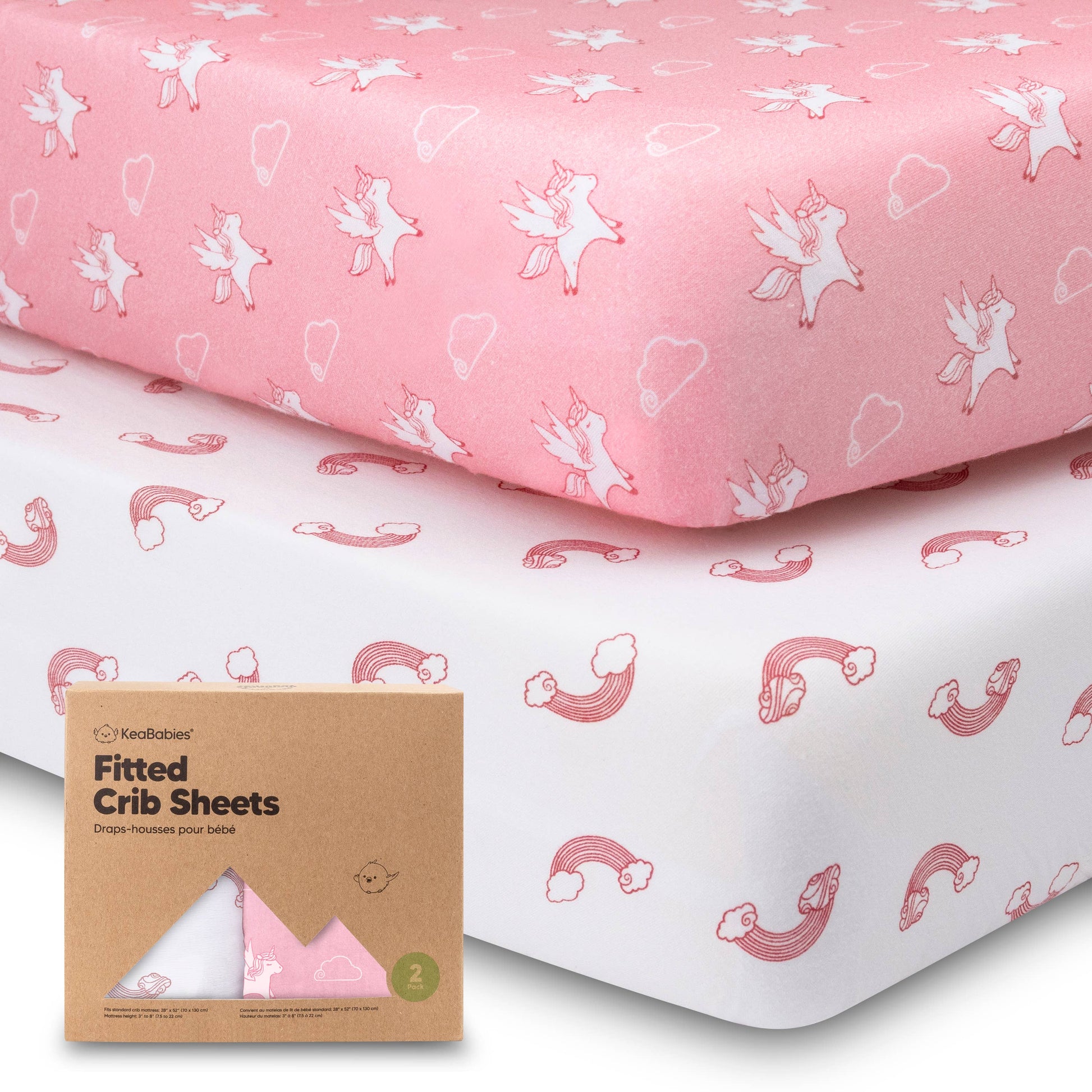 Unicorn and Rainbow Crib Sheets