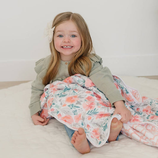 Floret Pink Classic Muslin Cotton Snuggle Blanket