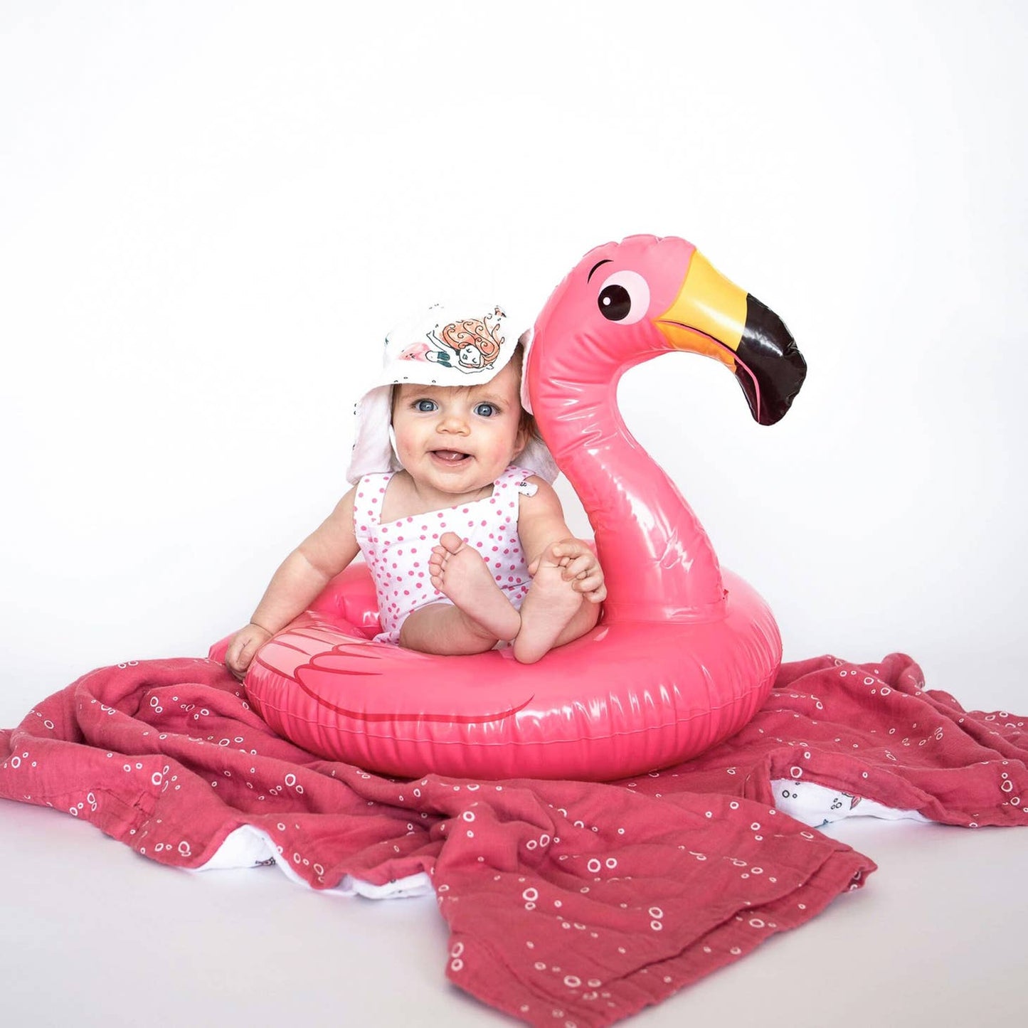 Mermaid Bubbles Pink Muslin Baby Snuggle Blanket