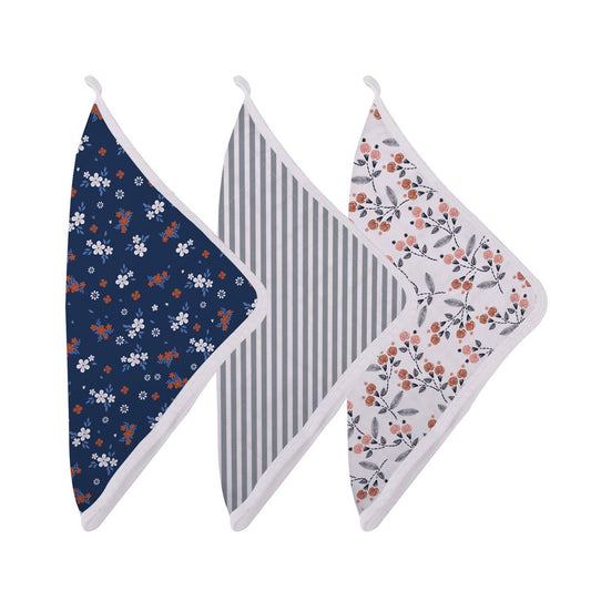 Blue, Stripes and Floral Washcloths