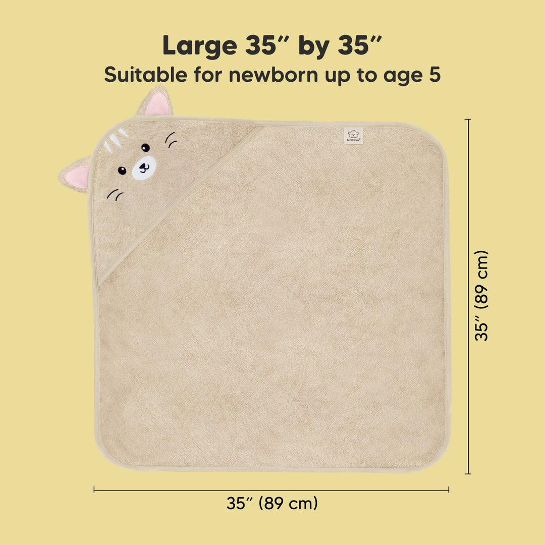 Cotton Brown Cat Baby Towel