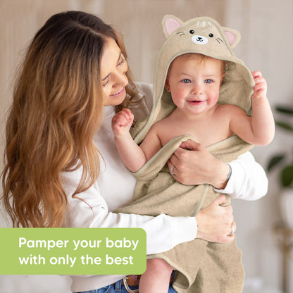 Cotton Brown Cat Baby Towel