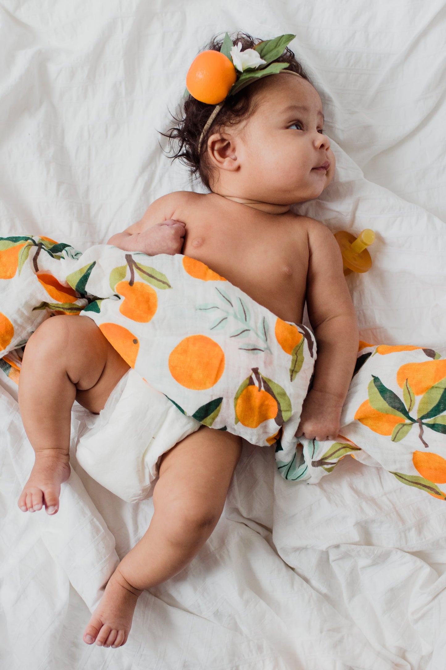 Clementine Orange Muslin Swaddle