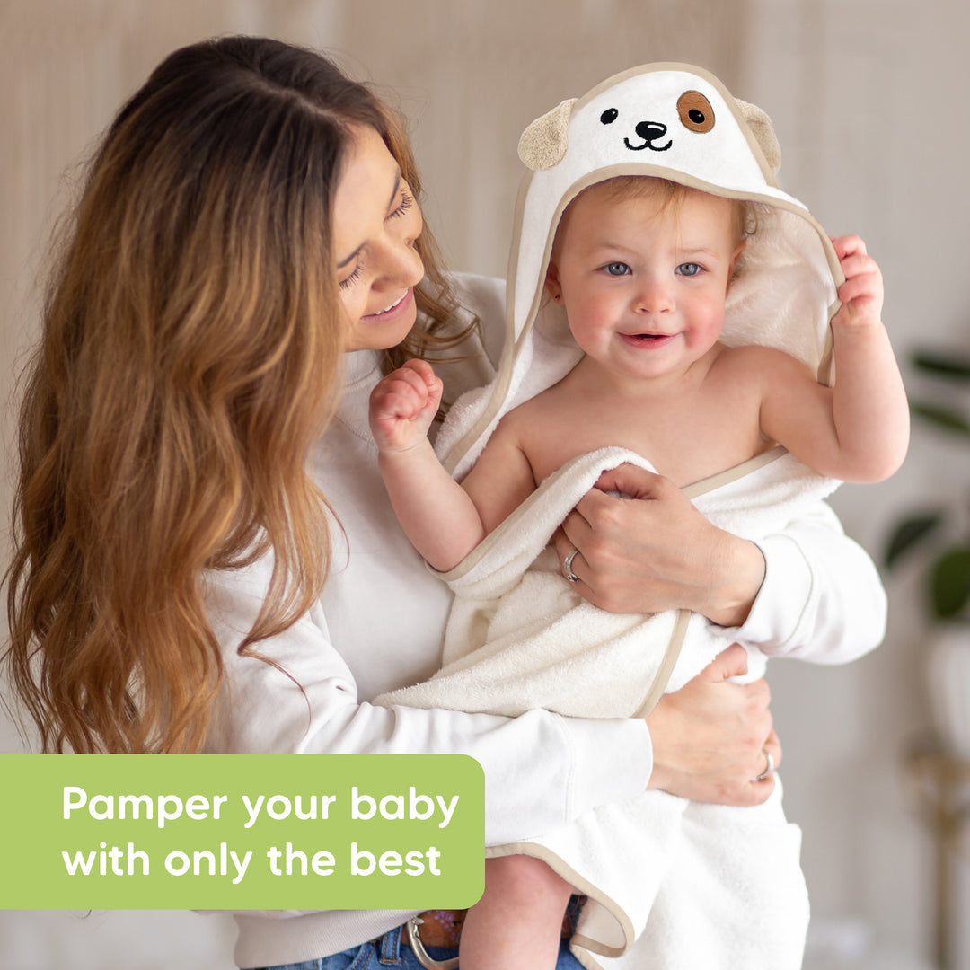 Cotton White Dog Baby Towel