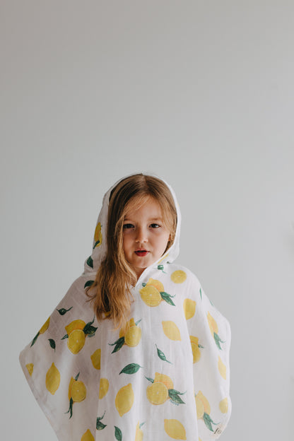 Lemon Organic Cotton Hooded Poncho