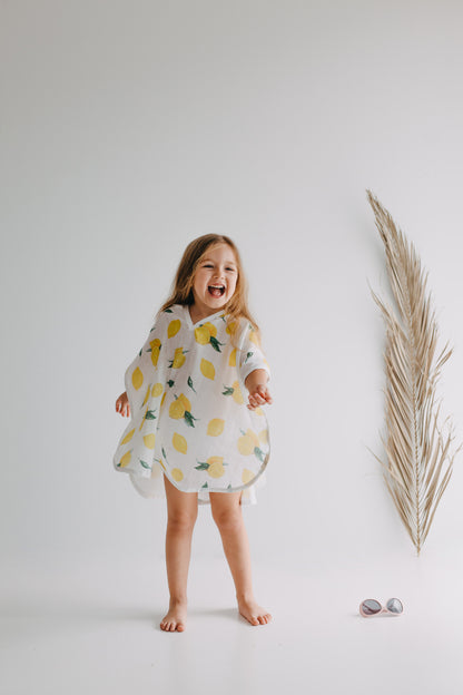 Lemon Organic Cotton Hooded Poncho