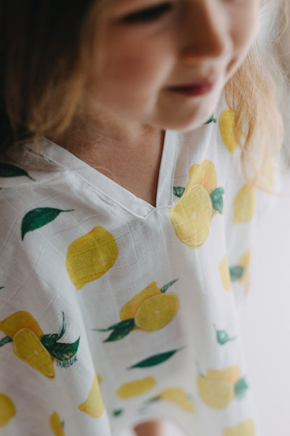 Lemon Organic Cotton Hooded Poncho