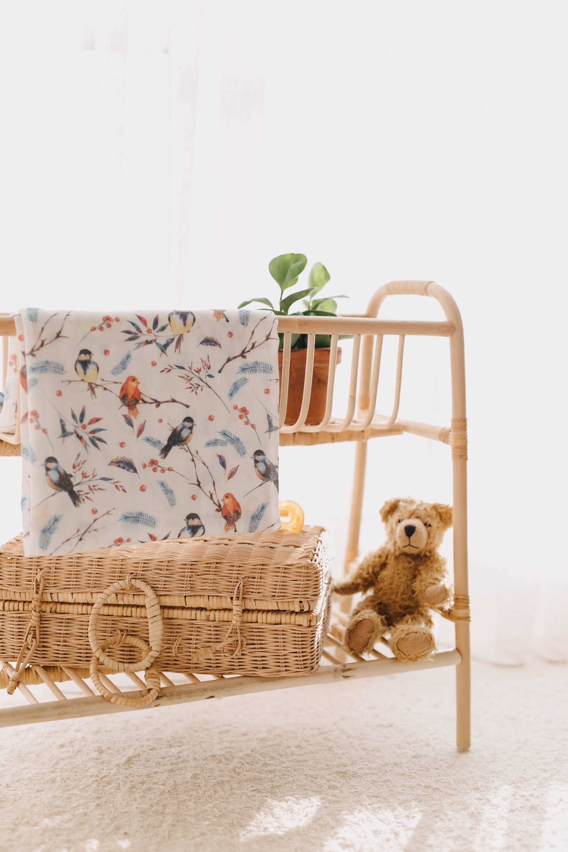 Baby Birds Swaddle Muslin