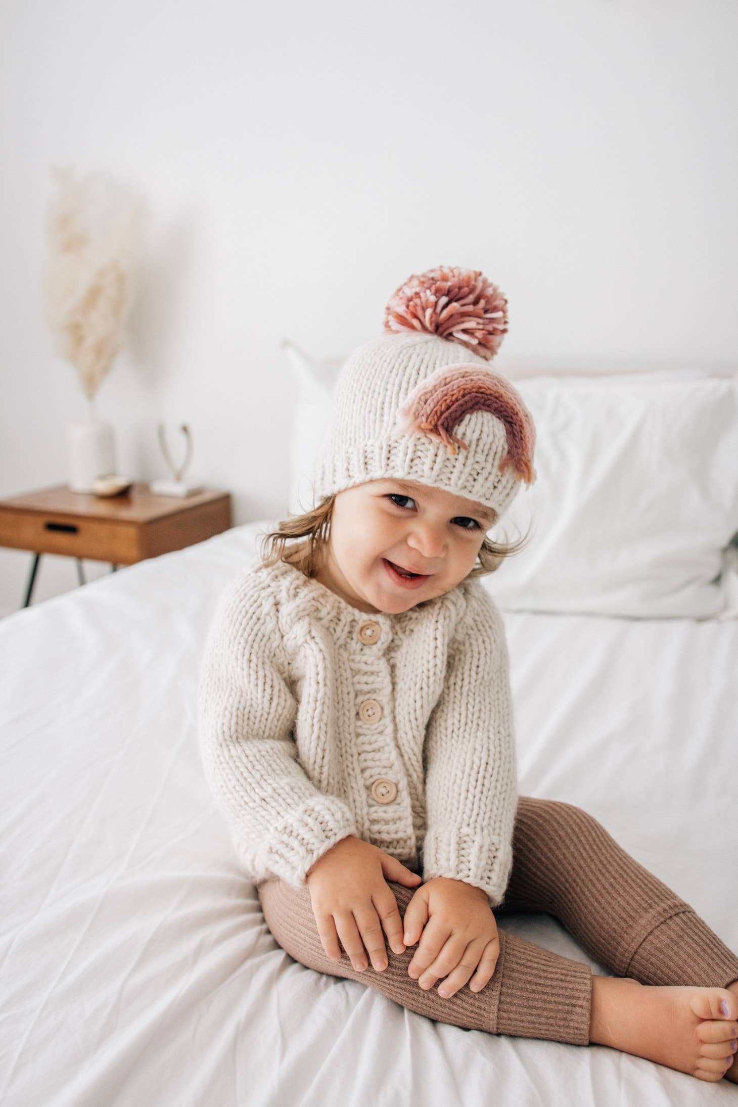 Acrylic Rainbow Knit Beanie Hat - Baby and Toddler