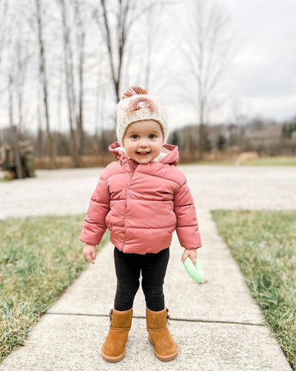 Acrylic Rainbow Knit Beanie Hat - Baby and Toddler