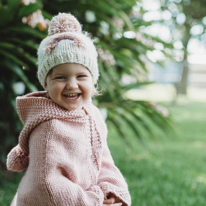 Acrylic Rainbow Knit Beanie Hat - Baby and Toddler